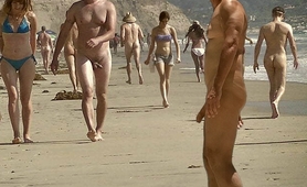  True nudist flashing on the beach