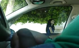 Car flashing a girl