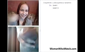 CFNM webcam girls reactions to dickflash