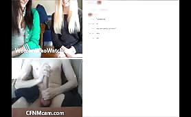 Two fisted jerkoff for two teens on cfnmcam