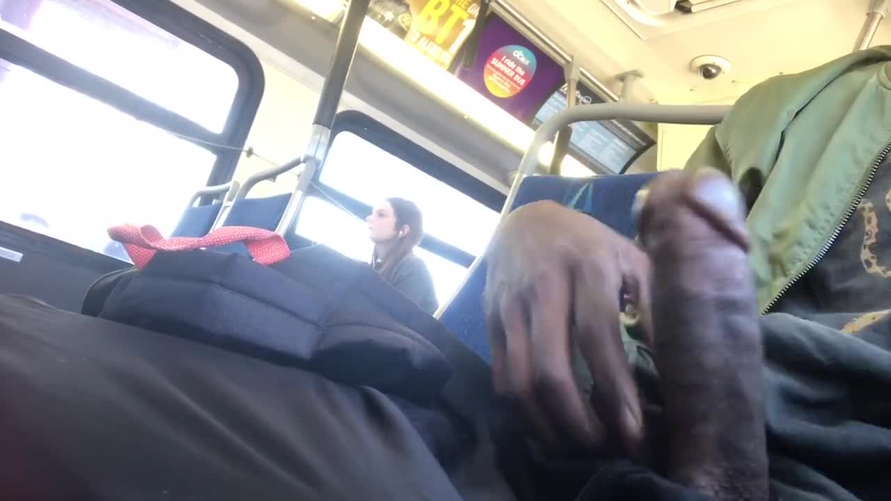 Jerkoff and cum on bus - Videos