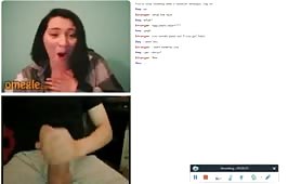 Great reaction to thick cock on webcam