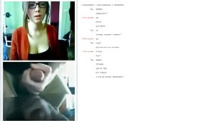 Girl watches guy cum on webcam