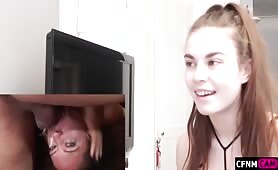 Facefuck cock choking cumshot reaction video