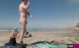 Small cock exposed at the beach