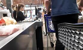 Flash Dick at Store for young Cashier 