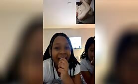 Girls watch me cum in my mouth
