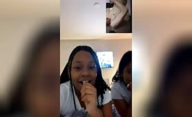 Girls watch me cum in my mouth